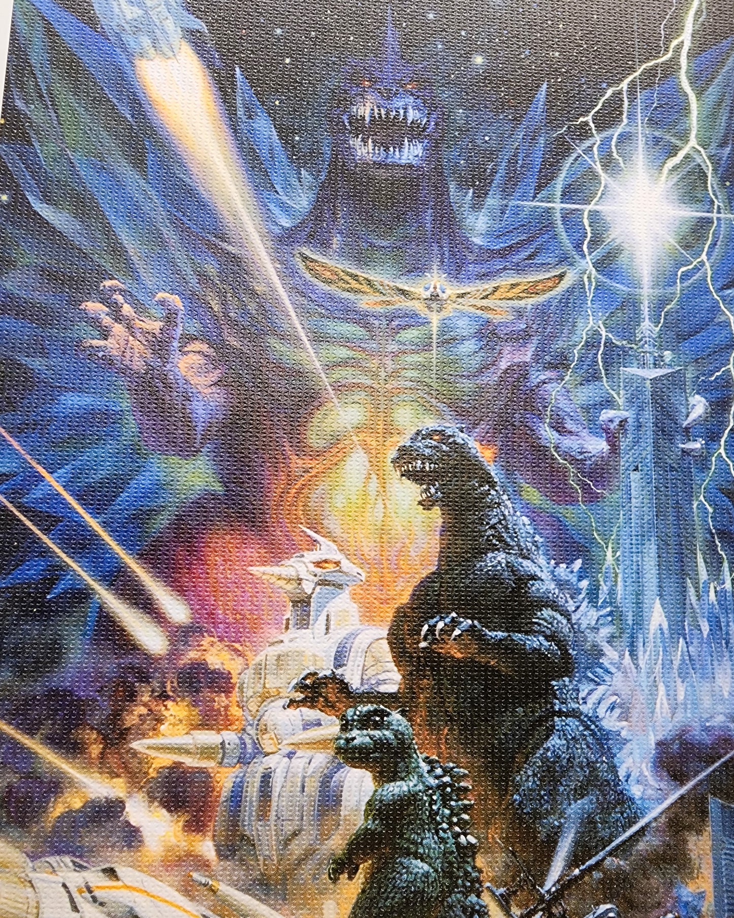 Godzilla vs Spacegodzilla Art Print Board & Logo Sticker