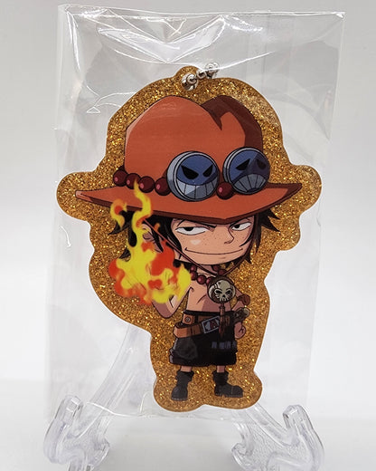 One Piece Portgas Ace Glitter Keychain