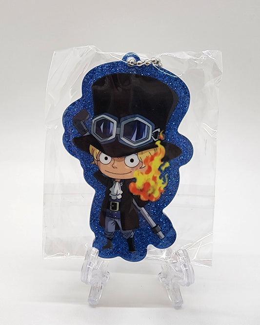 One Piece Sabo Glitter Keychain