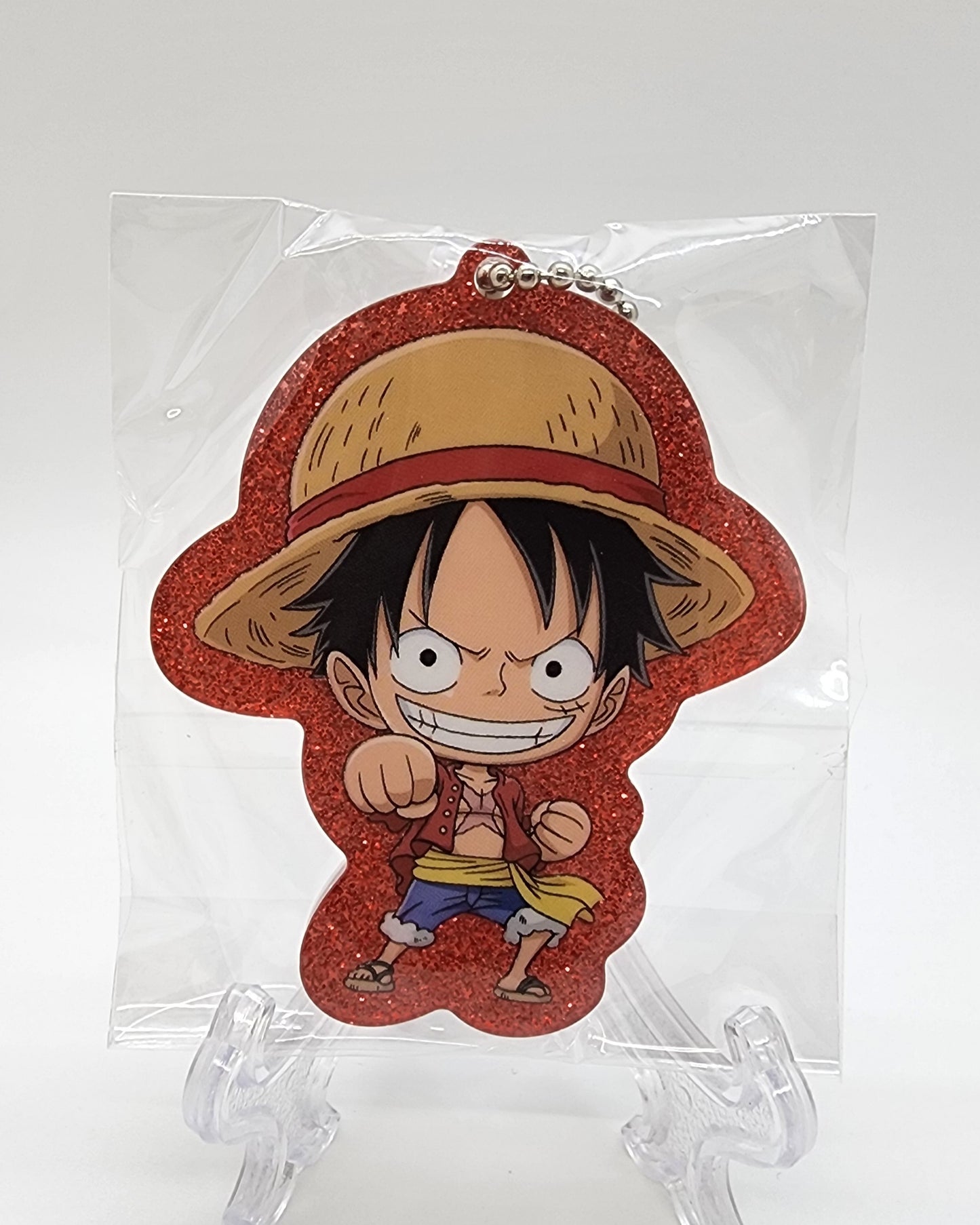 One Piece Luffy Glitter Keychain