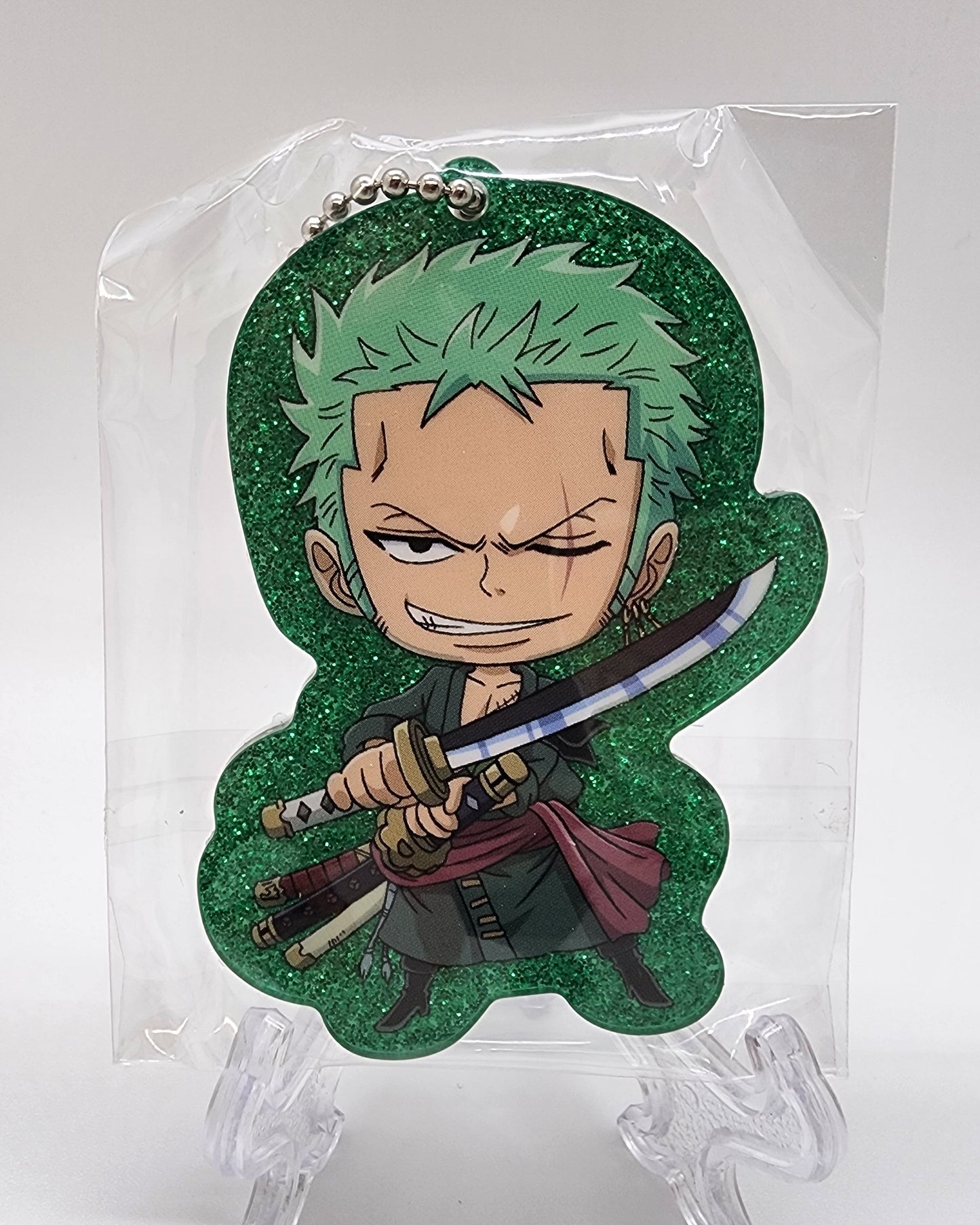 One Piece Zoro Glitter Keychain